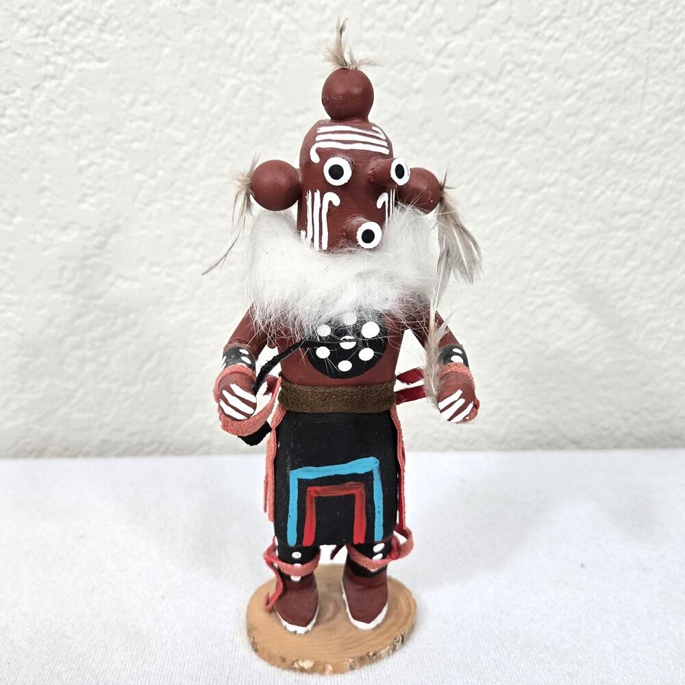 Signed Thompson Mudhead Kachina Southwest Native Doll 7 In